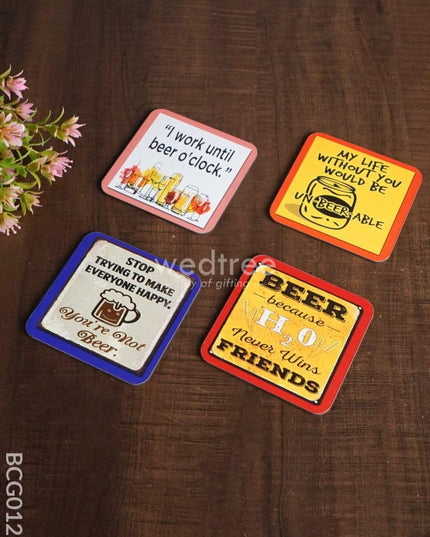 Wooden Printed Tea Coaster - Set Of 6 Bcg0129 Organisers