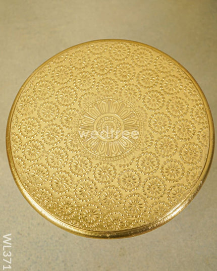 Wooden Round Stool With Brass Fitted - 10 Inch Wl3715 Stools