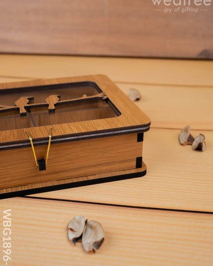 Wooden Sparrow Dry Fruit Box - 7x5 inch - WBG1896-1 - Dry Fruit Box RG