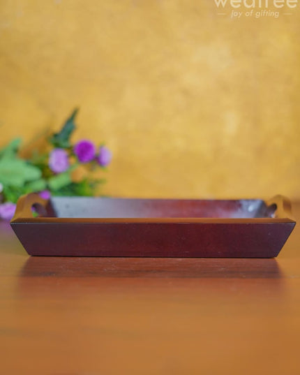 Wooden Tray With Brass Fitting - Wl3031 Trays