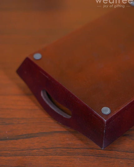 Wooden Tray With Brass Fitting - Wl3031 Trays