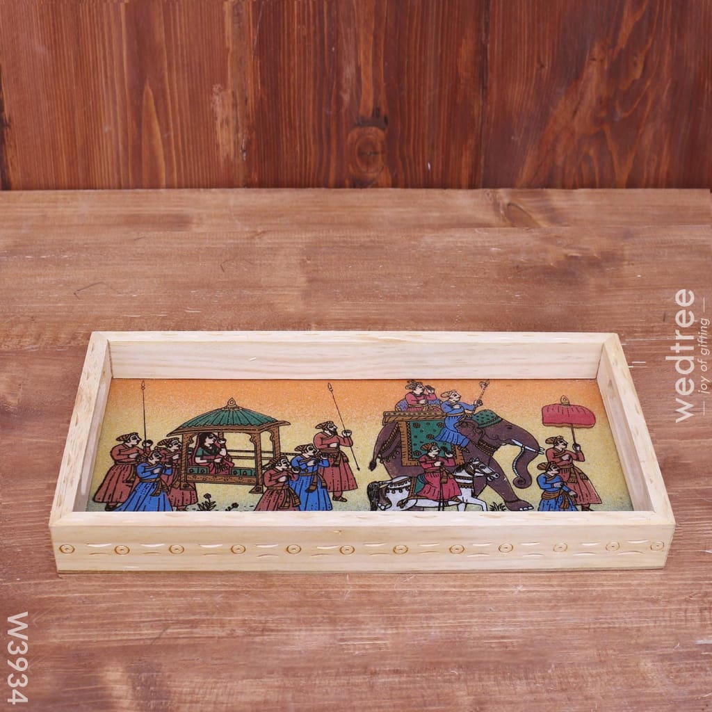 Wooden Gemstone Painting Tray 12 X 6 Inch - W3934 Trays & Plates