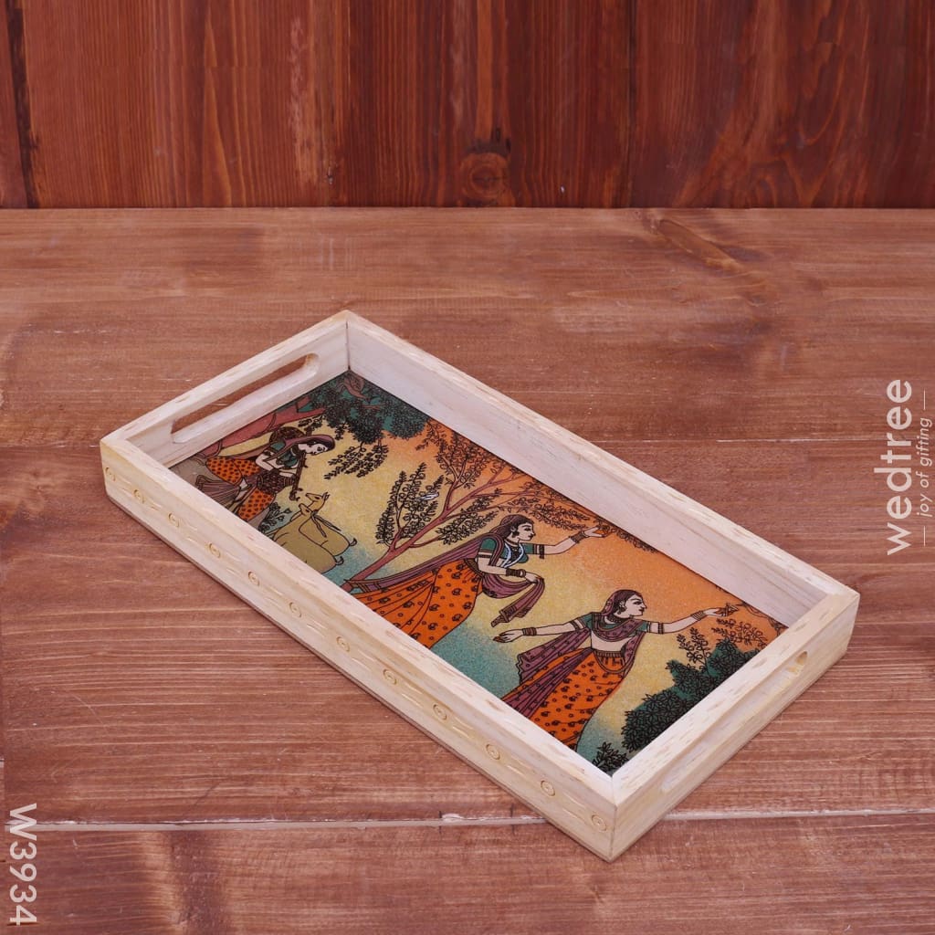 Wooden Gemstone Painting Tray 12 X 6 Inch - W3934 Trays & Plates