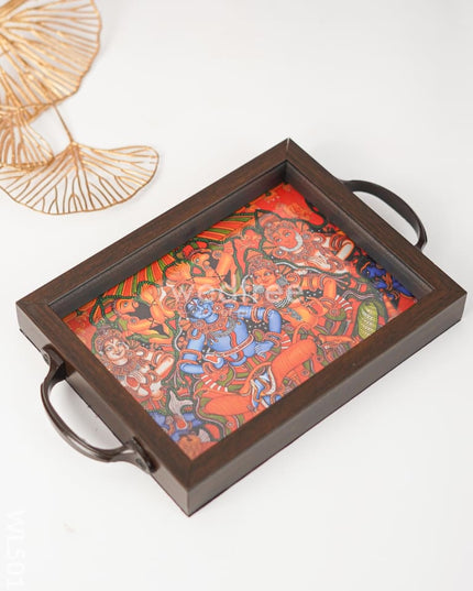 Wooden Tray with Pattachitra Digital Print - WL5016 Wooden Trays