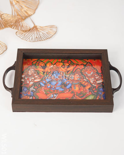 Wooden Tray with Pattachitra Digital Print - WL5016 Wooden Trays