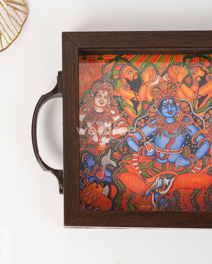 Wooden Tray with Pattachitra Digital Print - WL5016 Wooden Trays
