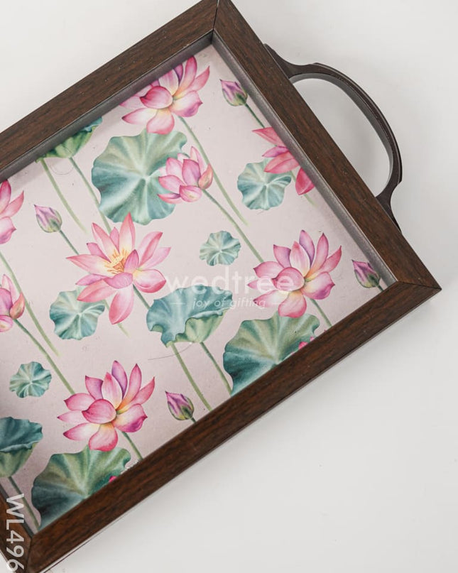 Wooden Tray with Pichwai Digital Print - WL4965 Wooden Trays