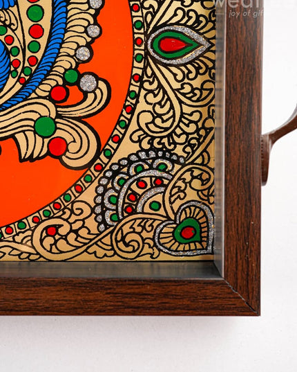 Wooden Tray with Reverse Acrylic Painting - WL3865 - Wooden Trays