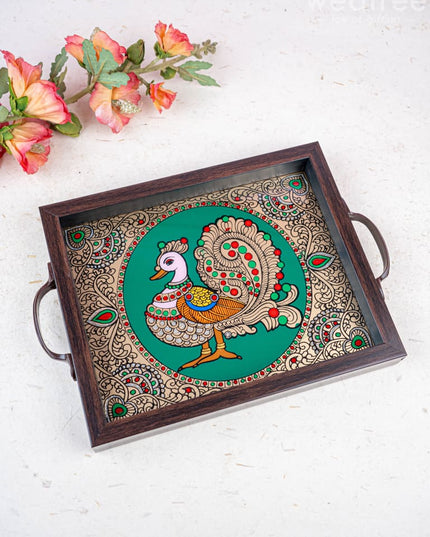 Wooden Tray with Reverse Acrylic Painting - WL3865 - Wooden Trays