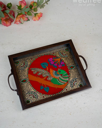 Wooden Tray with Reverse Acrylic Painting - WL3865 - Wooden Trays