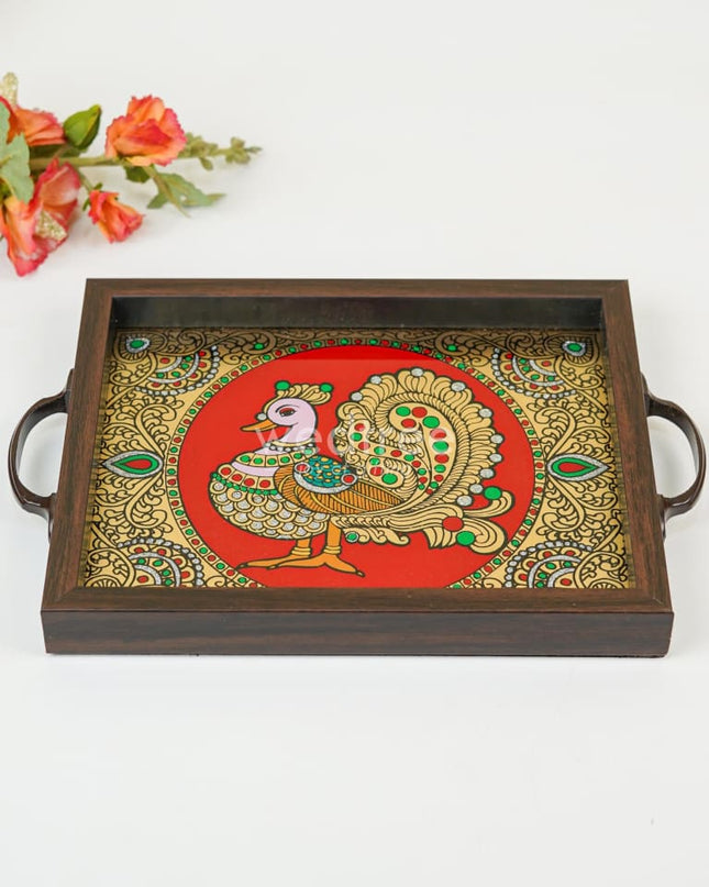 Wooden Tray With Reverse Acrylic Painting - Wl3865 Trays