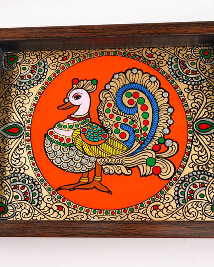 Wooden Tray with Reverse Acrylic Painting - WL3865 - Wooden Trays
