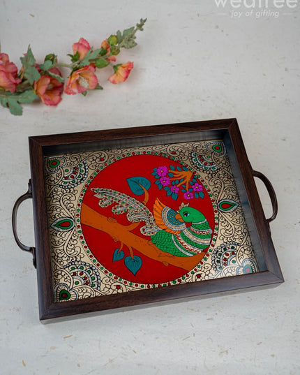 Wooden Tray with Reverse Acrylic Painting - WL3865 - Wooden Trays
