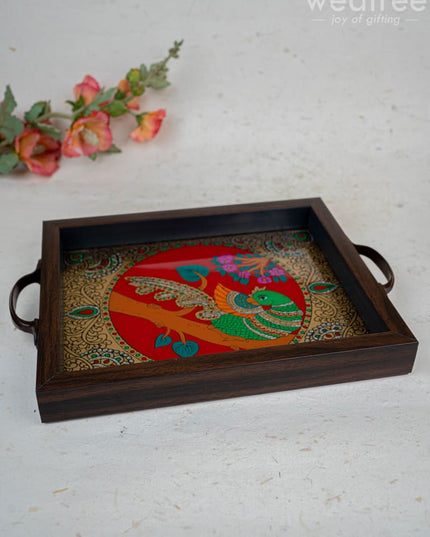 Wooden Tray with Reverse Acrylic Painting - WL3865 - Wooden Trays