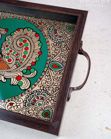 Wooden Tray with Reverse Acrylic Painting - WL3865 - Wooden Trays
