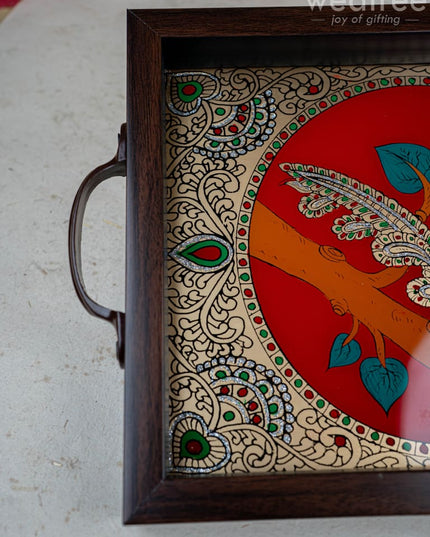 Wooden Tray with Reverse Acrylic Painting - WL3865 - Wooden Trays
