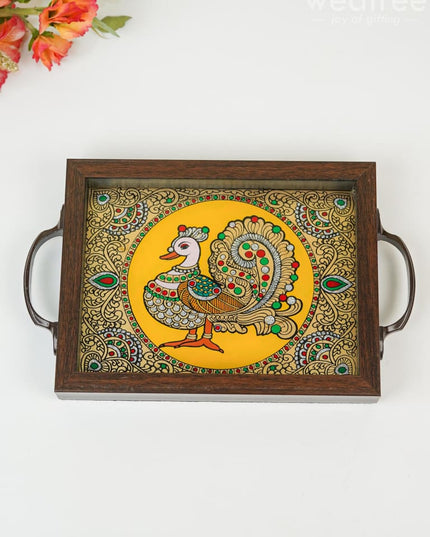 Wooden Tray With Reverse Acrylic Painting - Wl3865 Trays