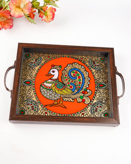 Wooden Tray with Reverse Acrylic Painting - WL3865 - Wooden Trays