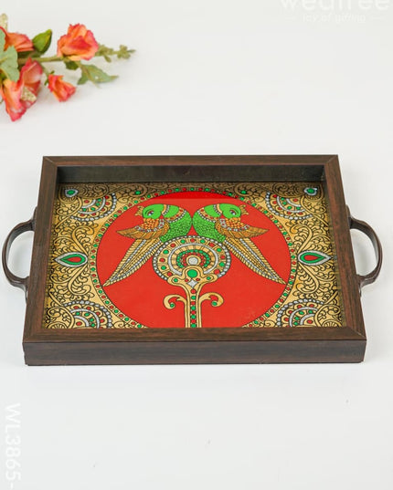 Wooden Tray With Reverse Acrylic Painting - Wl3865 Trays