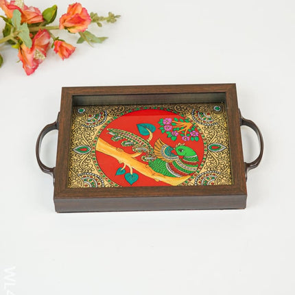 Wooden Tray With Reverse Acrylic Painting - Wl4627 Trays