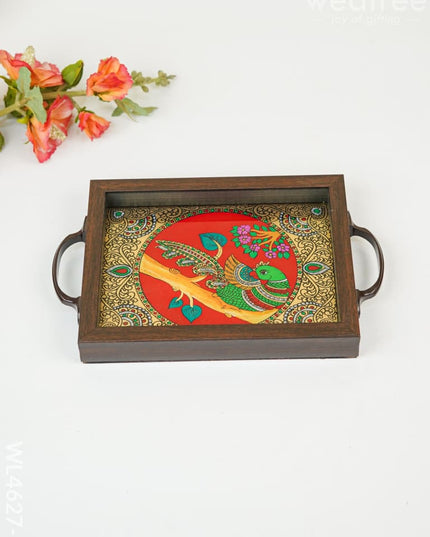 Wooden Tray With Reverse Acrylic Painting - Wl4627 Trays