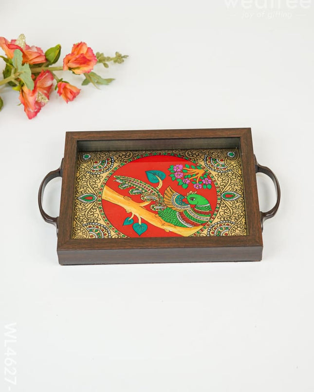 Wooden Tray With Reverse Acrylic Painting - Wl4627 Trays