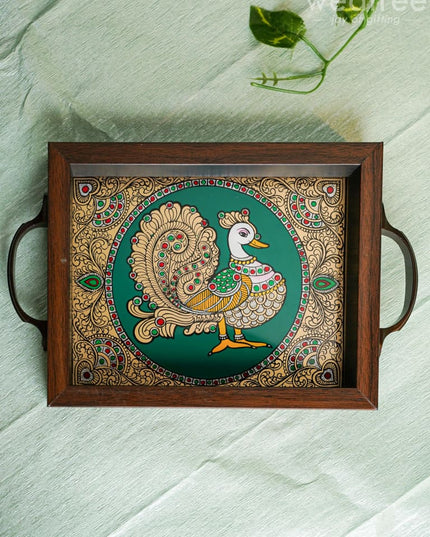 Wooden Tray With Reverse Acrylic Painting - Wl4627 Trays