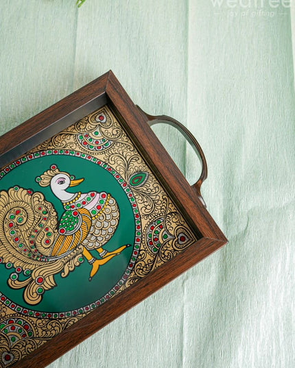Wooden Tray With Reverse Acrylic Painting - Wl4627 Trays