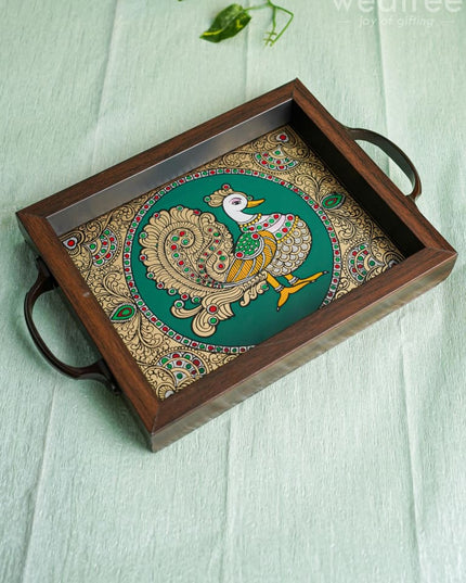 Wooden Tray With Reverse Acrylic Painting - Wl4627 Trays