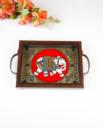 Wooden Tray with Reverse Acrylic Painting - WL4627 - Wooden Trays