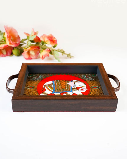 Wooden Tray with Reverse Acrylic Painting - WL4627 - Wooden Trays