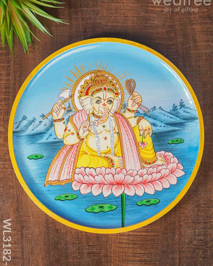 Wooden Wall Hanging Frames Lotus Ganesha - 10 Inch Wl3182-3