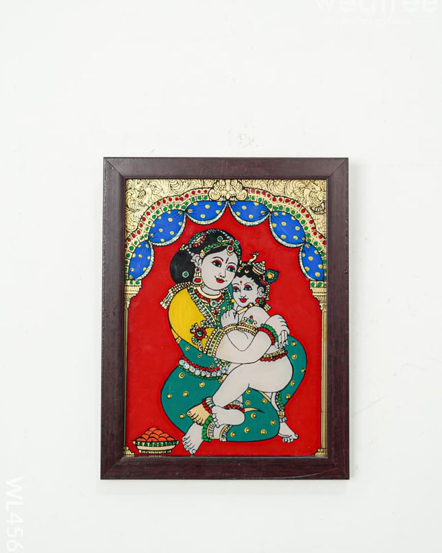 Yashoda Krishna Glass Reverse Painting Frame - 8 X 6 Inch Wl4566 Frames