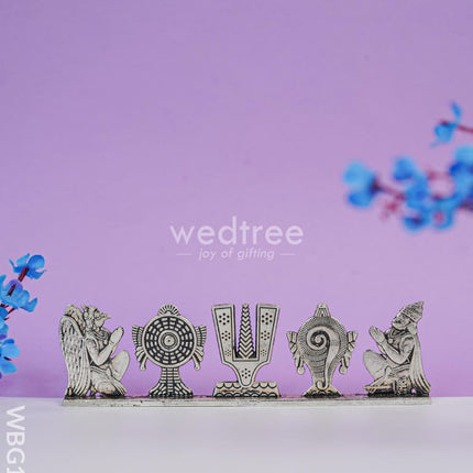 Zinc Alloy Shank Chakra Nama Stand - Wbg1424 Silver Antique Murti Rg