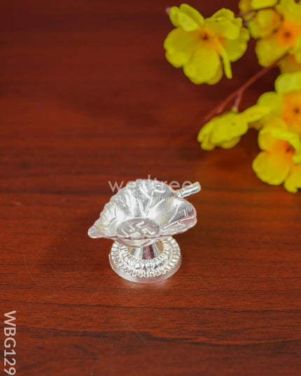 Zinc Alloy Swastik Diya In Leaf Shape - Wbg1294 Diyas