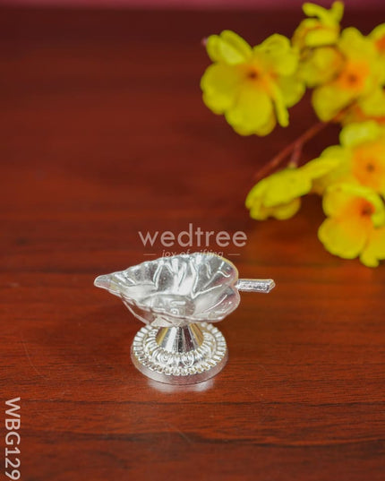 Zinc Alloy Swastik Diya In Leaf Shape - Wbg1294 Diyas